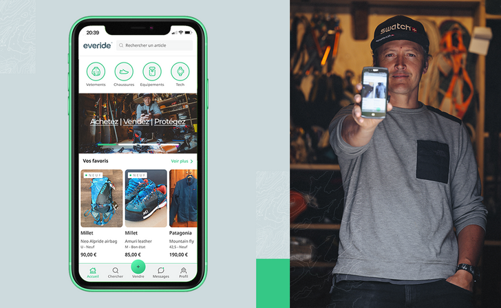 Sportif présentant l'application.